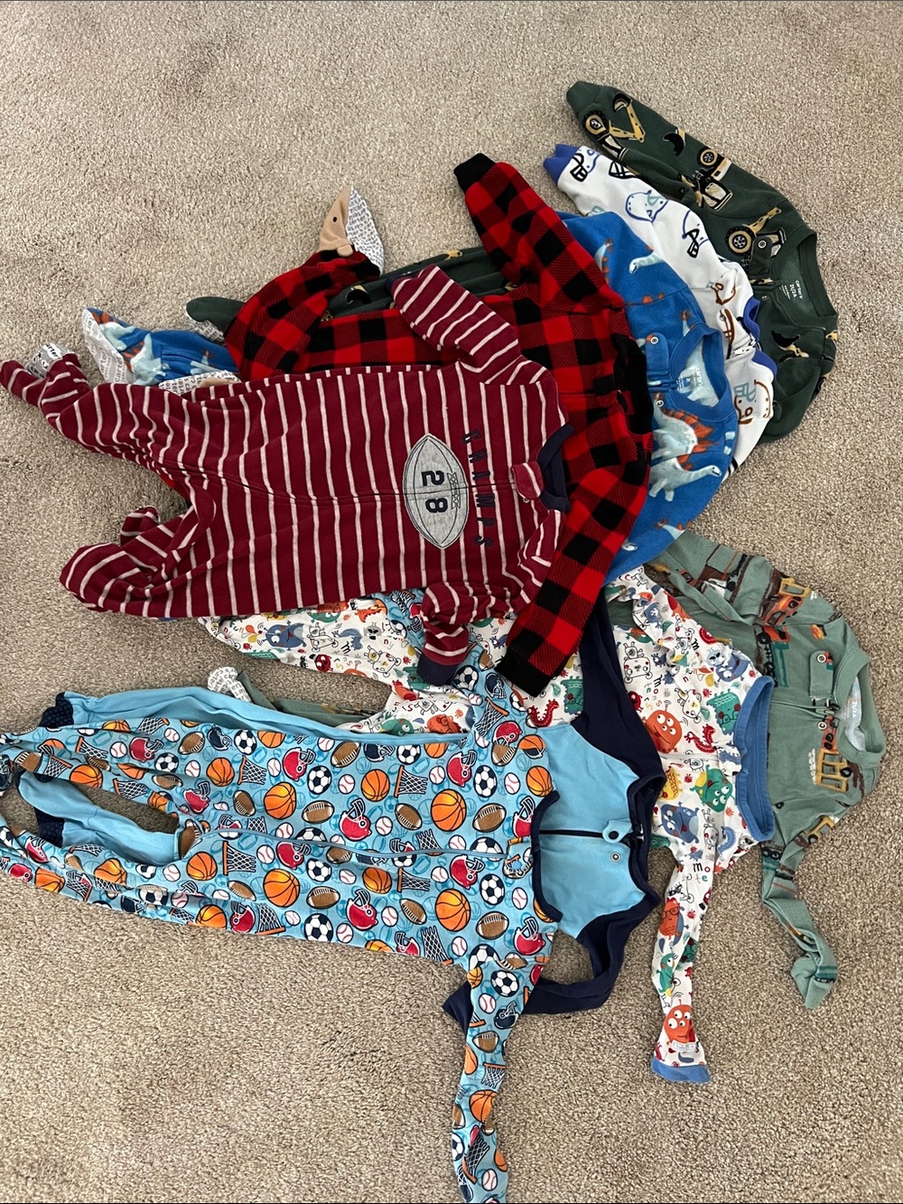 2T Lot of 9 Carters Children’s Place  Multicolor Boys Pajama